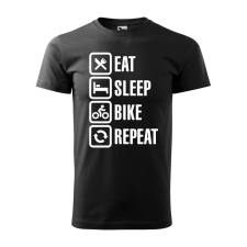 ZSONA DEKOR Póló Eat sleep bike repeat mintával - Fekete XXL méretben egyedi ajándék
