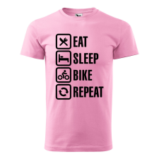 ZSONA DEKOR Póló Eat sleep bike repeat mintával - Rózsaszín XL méretben egyedi ajándék