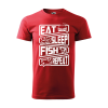 ZSONA DEKOR Póló Eat sleep fish repeat mintával - Piros S méretben