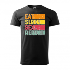 ZSONA DEKOR Póló Eat sleep sex repeat mintával - Fekete XXL méretben egyedi ajándék