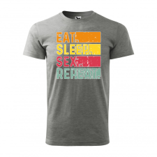 ZSONA DEKOR Póló Eat sleep sex repeat mintával - Szürke XXXL méretben egyedi ajándék
