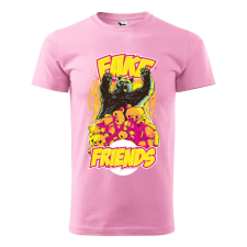 ZSONA DEKOR Póló Fake friends mintával - Rózsaszín XXL méretben egyedi ajándék