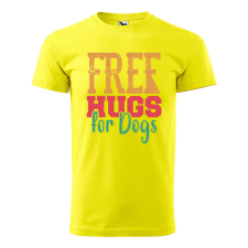 ZSONA DEKOR Póló Free hugs for dog mintával - Sárga XL méretben egyedi ajándék