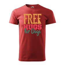 ZSONA DEKOR Póló Free hugs for dog mintával - Terrakotta S méretben egyedi ajándék