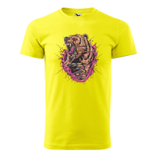 ZSONA DEKOR Póló Grizzly medve mintával - Sárga XL méretben egyedi ajándék