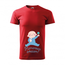 ZSONA DEKOR Póló Hamarosan érkezem fiú mintával - Piros XXL méretben egyedi ajándék