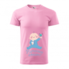 ZSONA DEKOR Póló Hamarosan érkezem fiú mintával - Rózsaszín S méretben egyedi ajándék