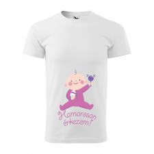 ZSONA DEKOR Póló Hamarosan érkezem lány mintával - Fehér XL méretben egyedi ajándék