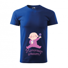 ZSONA DEKOR Póló Hamarosan érkezem lány mintával - Kék XXL méretben egyedi ajándék