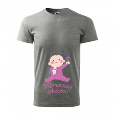 ZSONA DEKOR Póló Hamarosan érkezem lány mintával - Szürke XXXL méretben egyedi ajándék