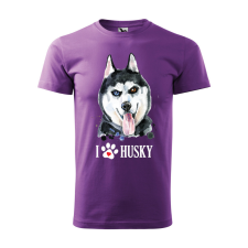 ZSONA DEKOR Póló Husky mintával - Lila XXL méretben v2 egyedi ajándék