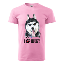 ZSONA DEKOR Póló Husky mintával - Rózsaszín L méretben v2 egyedi ajándék