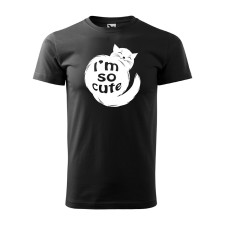 ZSONA DEKOR Póló I am so cute cat mintával - Fekete XXL méretben egyedi ajándék