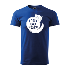 ZSONA DEKOR Póló I am so cute cat mintával - Kék XL méretben egyedi ajándék