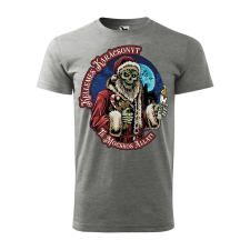 ZSONA DEKOR Póló Kellemes karácsonyt te mocskos állat mintával - Szürke M méretben egyedi ajándék