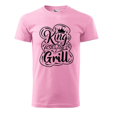 ZSONA DEKOR Póló King of the grill mintával - Rózsaszín M méretben egyedi ajándék