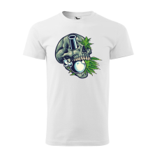 ZSONA DEKOR Póló Koponya és canabis mintával - Fehér S méretben egyedi ajándék