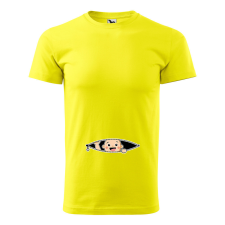 ZSONA DEKOR Póló Kukucskáló kisbaba mintával - Sárga S méretben egyedi ajándék