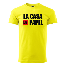 ZSONA DEKOR Póló La casa de papel V2 mintával - Sárga XXL méretben egyedi ajándék