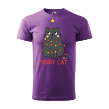 ZSONA DEKOR Póló Merry Cat mintával - Lila S méretben egyedi ajándék