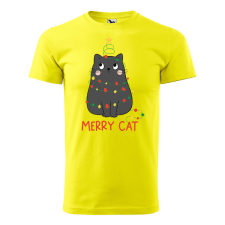ZSONA DEKOR Póló Merry Cat mintával - Sárga XL méretben egyedi ajándék