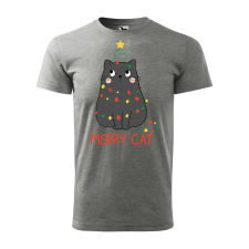 ZSONA DEKOR Póló Merry Cat mintával - Szürke M méretben egyedi ajándék