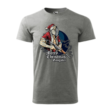 ZSONA DEKOR Póló Merry Christmas gangster mintával - Szürke XL méretben egyedi ajándék