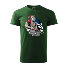 ZSONA DEKOR Póló Merry Christmas gangster mintával - Zöld XL méretben egyedi ajándék