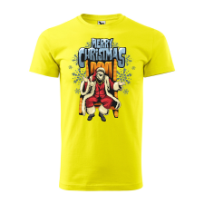 ZSONA DEKOR Póló Merry christmas mintával - Sárga XXXL méretben egyedi ajándék