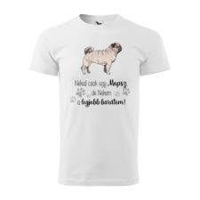 ZSONA DEKOR Póló Mopsz mintával - Fehér XL méretben v1 egyedi ajándék