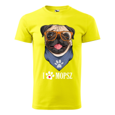 ZSONA DEKOR Póló Mopsz mintával - Sárga XXXL méretben v2 egyedi ajándék