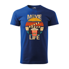 ZSONA DEKOR Póló Movie is my life mintával - Kék XXXL méretben egyedi ajándék