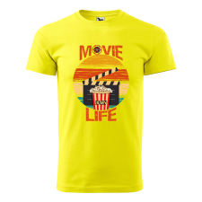 ZSONA DEKOR Póló Movie is my life mintával - Sárga S méretben egyedi ajándék