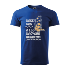 ZSONA DEKOR Póló Nekem van a legnagyobb kukacom mintával - Kék M méretben egyedi ajándék
