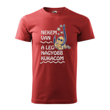 ZSONA DEKOR Póló Nekem van a legnagyobb kukacom mintával - Terrakotta S méretben egyedi ajándék