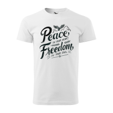 ZSONA DEKOR Póló Peace in your heart mintával - Fehér M méretben egyedi ajándék