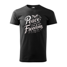 ZSONA DEKOR Póló Peace in your heart mintával - Fekete XXXL méretben egyedi ajándék