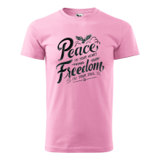 ZSONA DEKOR Póló Peace in your heart mintával - Rózsaszín S méretben egyedi ajándék