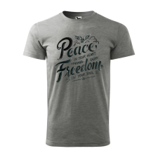 ZSONA DEKOR Póló Peace in your heart mintával - Szürke M méretben egyedi ajándék