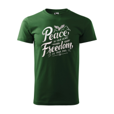 ZSONA DEKOR Póló Peace in your heart mintával - Zöld S méretben egyedi ajándék