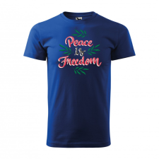 ZSONA DEKOR Póló Peace is freedom mintával - Kék XL méretben egyedi ajándék