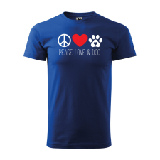 ZSONA DEKOR Póló Peace love and dog mintával - Kék XXXL méretben egyedi ajándék