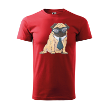 ZSONA DEKOR Póló Pug Dog mintával - Piros L méretben egyedi ajándék