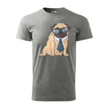 ZSONA DEKOR Póló Pug Dog mintával - Szürke M méretben egyedi ajándék