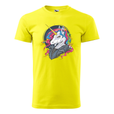 ZSONA DEKOR Póló Punk unicorn mintával - Sárga XXL méretben egyedi ajándék