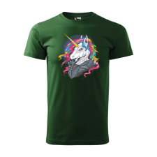 ZSONA DEKOR Póló Punk unicorn mintával - Zöld M méretben egyedi ajándék