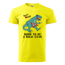 ZSONA DEKOR Póló Rock an roll mintával - Sárga XXL méretben egyedi ajándék