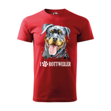 ZSONA DEKOR Póló Rotweiler mintával - Piros XXXL méretben egyedi ajándék