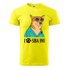 ZSONA DEKOR Póló Siba Inu mintával - Sárga XXL méretben egyedi ajándék
