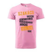 ZSONA DEKOR Póló Szakács vagyok mintával - Rózsaszín S méretben egyedi ajándék